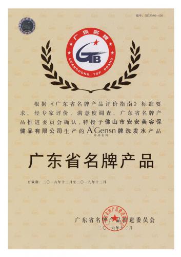 2016-2019BG大游集团金纯获“广东省名牌产品”称号